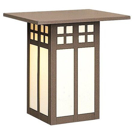 Arroyo Craftsman 18" Glasgow Flush Wall Mount, Pewter, Gold White Iridescent Glass GW-18RM-P